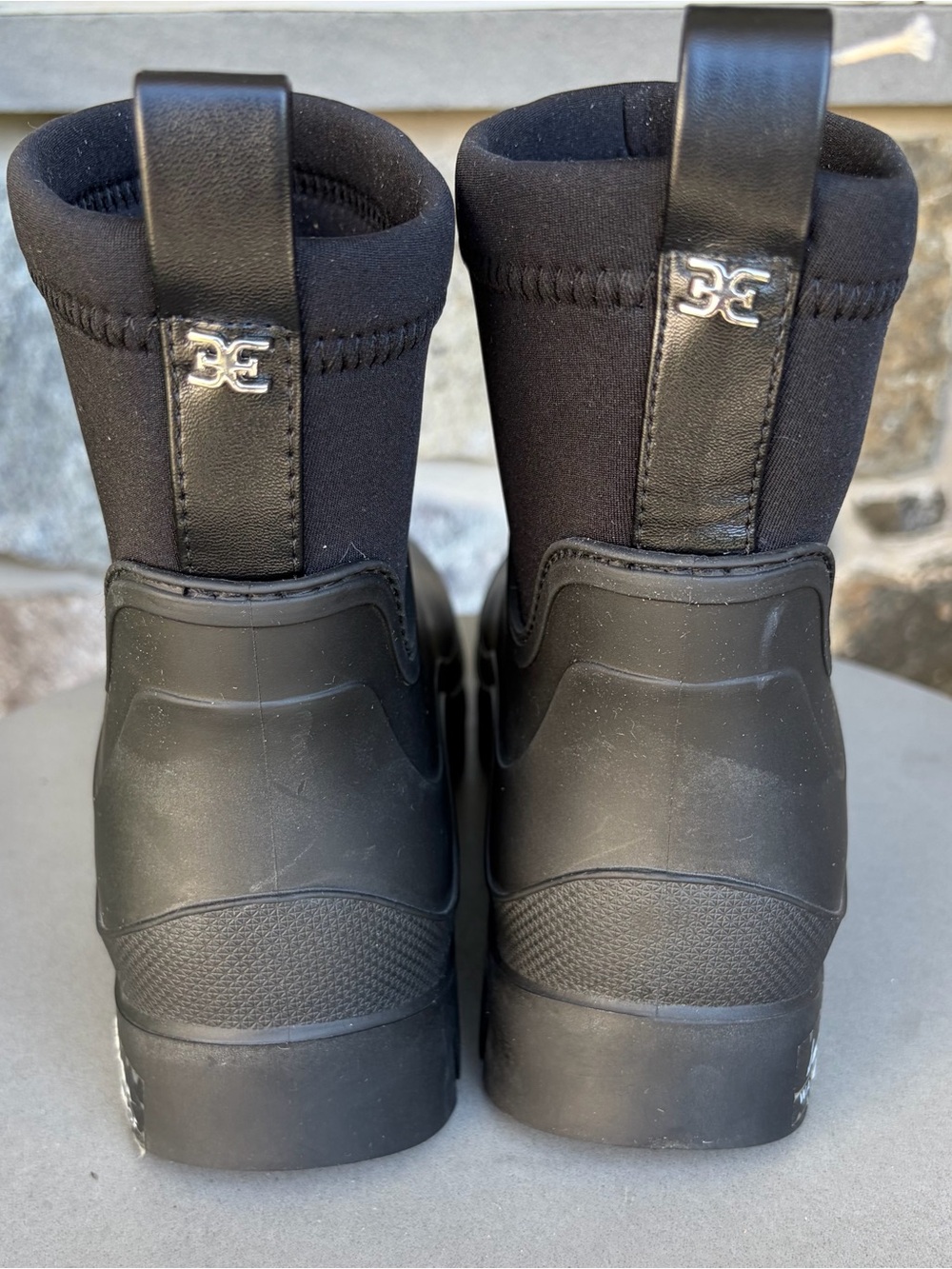 Sam Edelman Black Waterproof Ankle Rain Boots - Picture 2 of 8